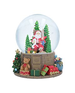 Gisela Graham Blue/White/Gold Village Snow Globe